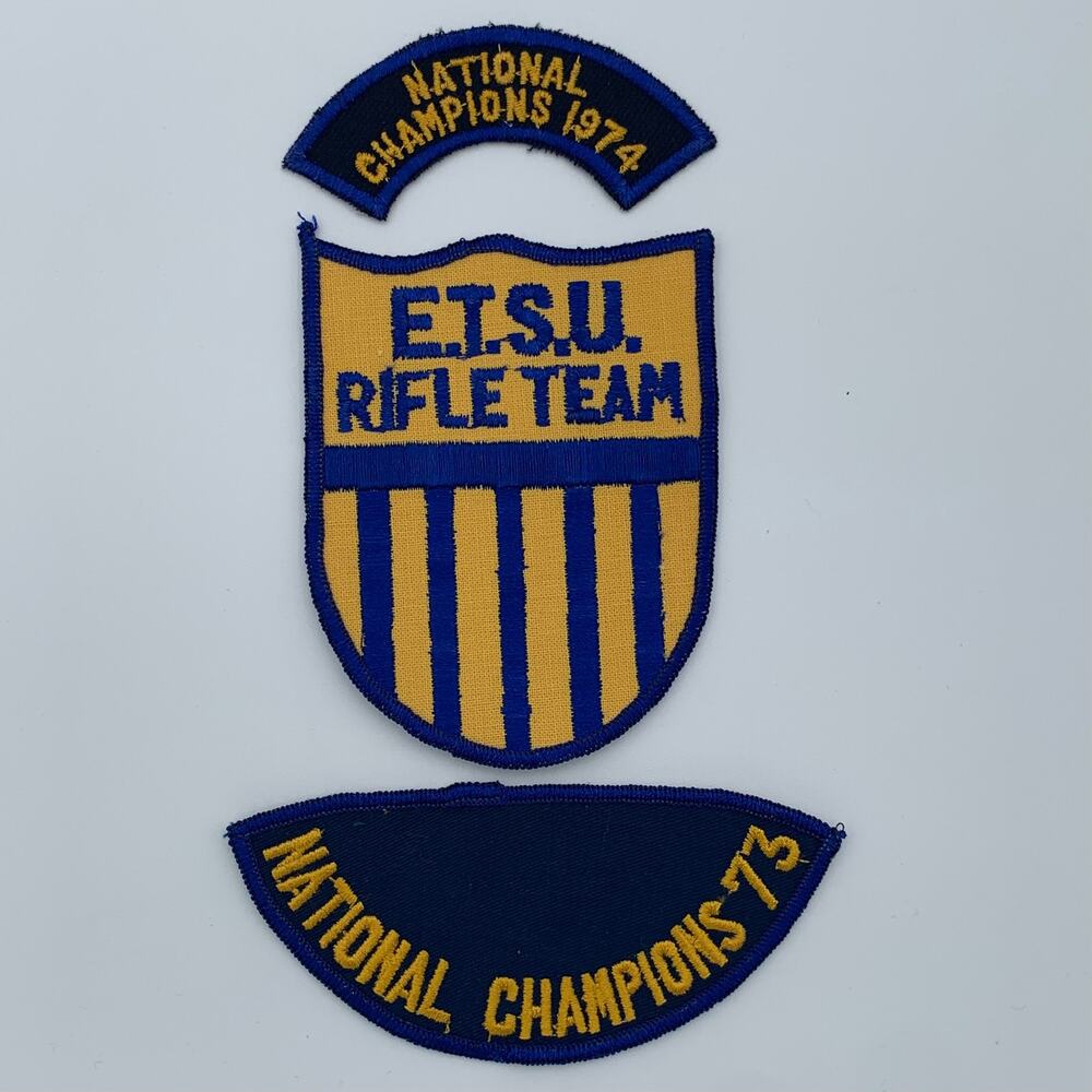 East Tennessee State University Rifle Team Patches National Champions 1973 VTG